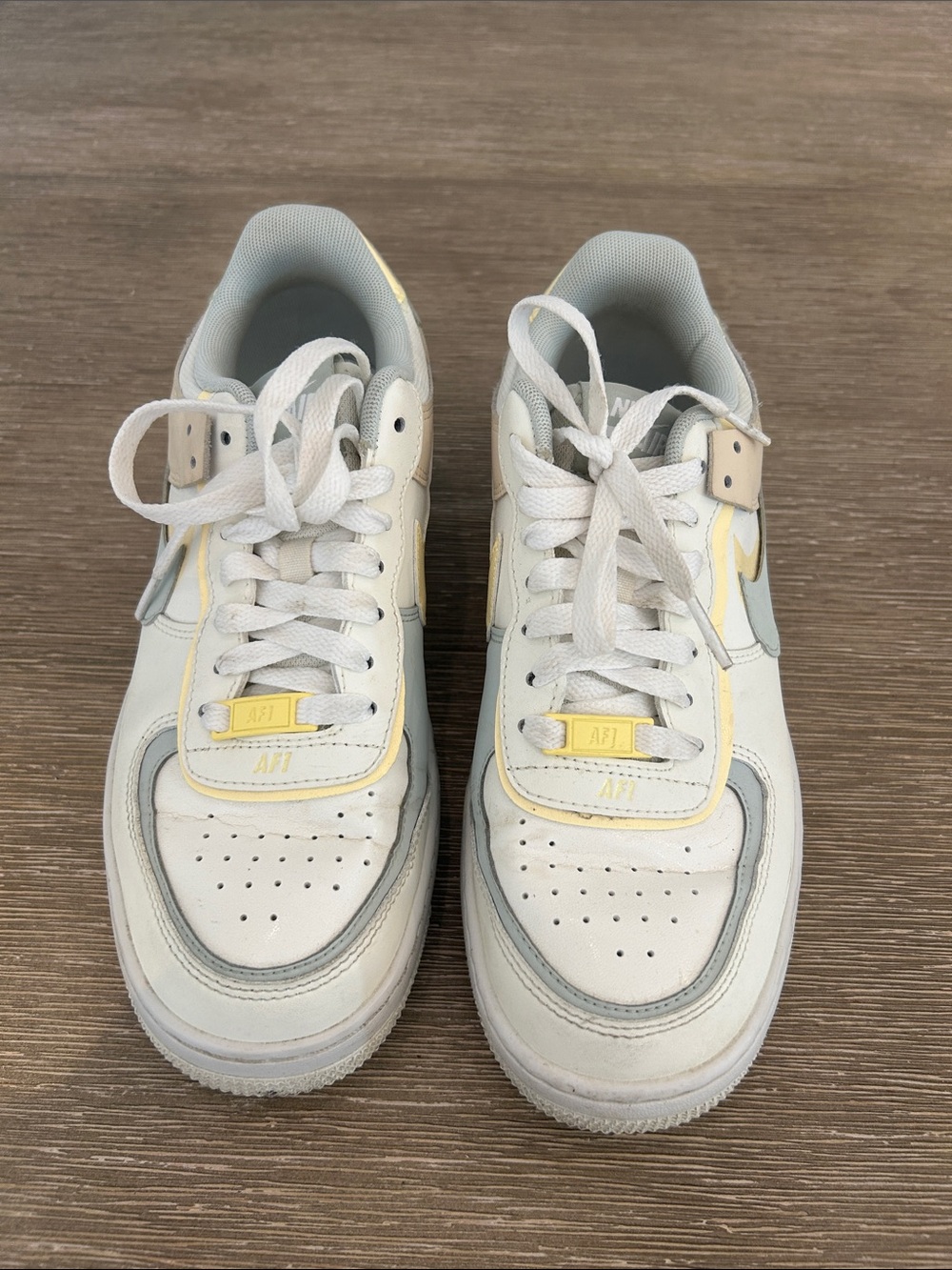Women’s White Sneakers with Pale Yellow Accents